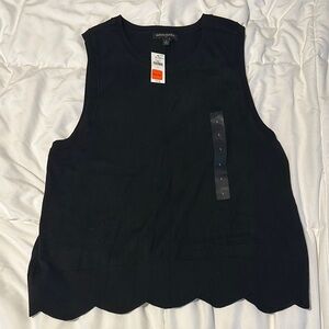 Banana Republic Black Scallop Hem Sweater Tank